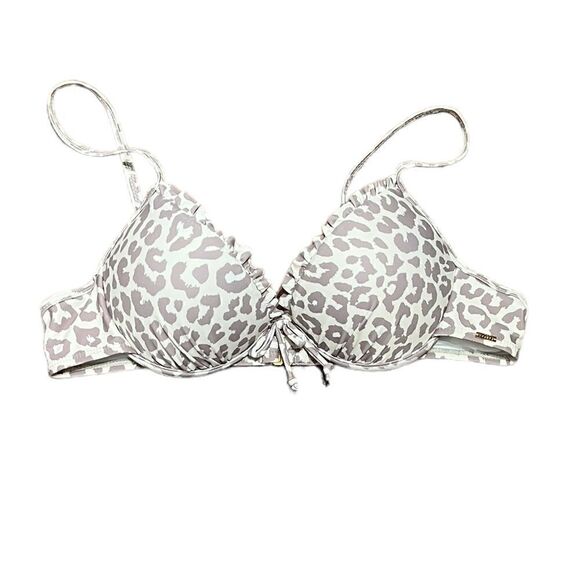 XOXO Ruffle Trim Push-Up Leopard Print Bikini Top for Juniors, Size L, NWT - Picture 5 of 9